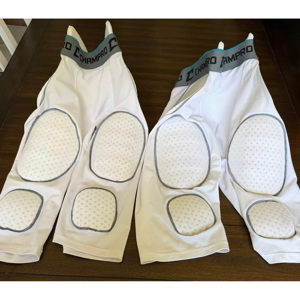 Champro Tri-Flex Football Padded Compression Pads Adult XL White 2 Pack